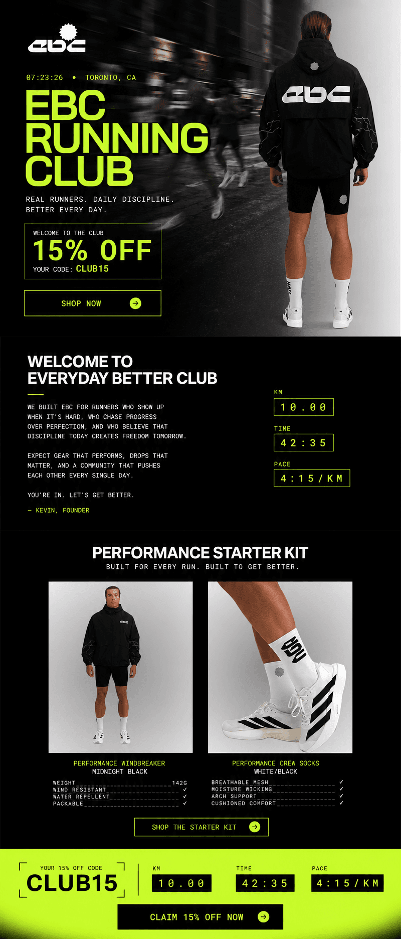 Example welcome email made with MailPanda for Everyday Better Club