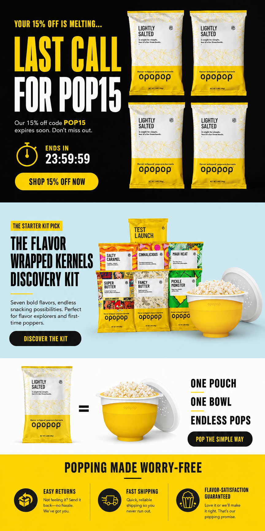 Welcome email MailPanda designed for Opopop